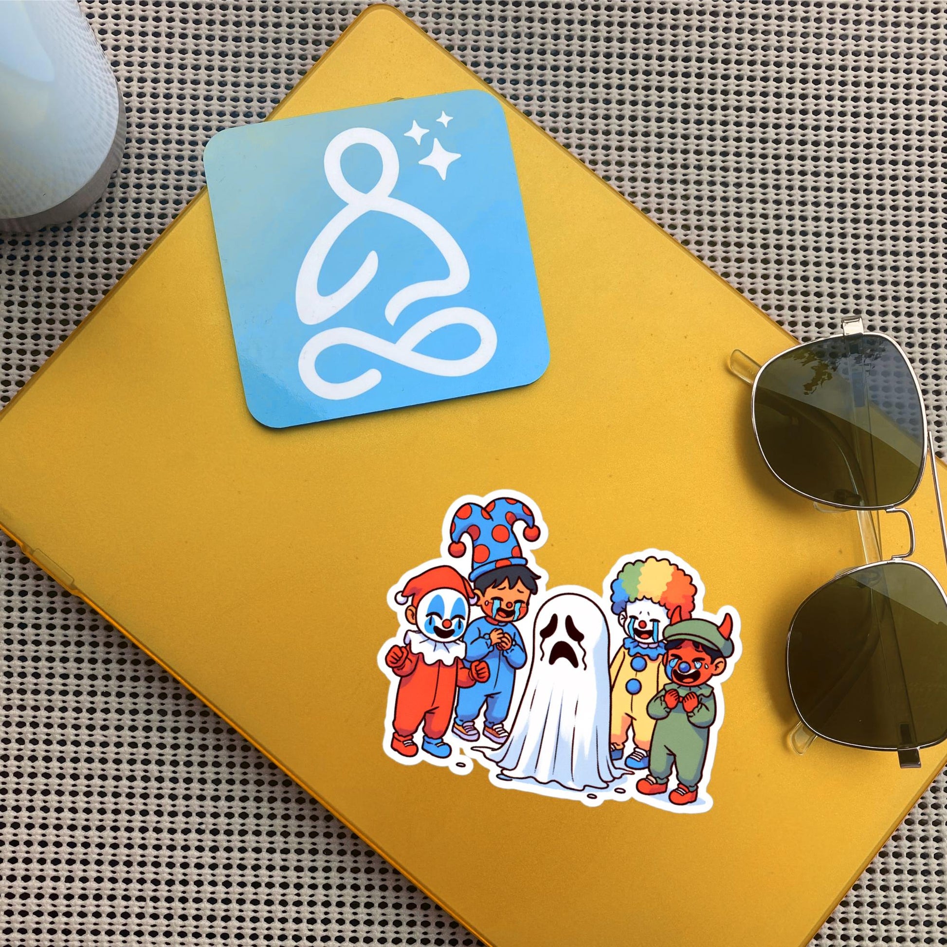 Sticker Cute Sad Ghost Getting Bullied Creepy Cute Halloween Waterproof Vinyl Sticker