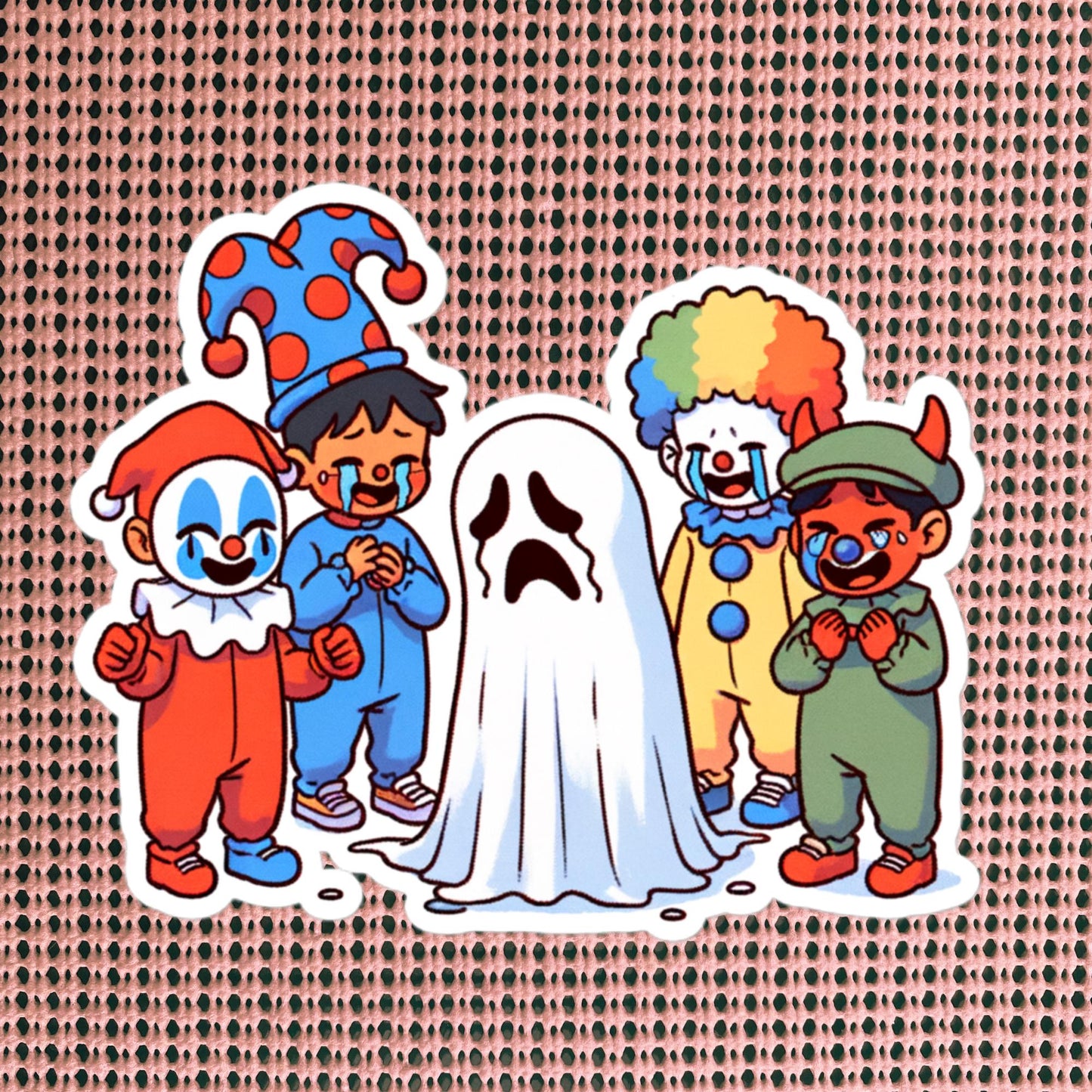 Sticker Cute Sad Ghost Getting Bullied Creepy Cute Halloween Waterproof Vinyl Sticker