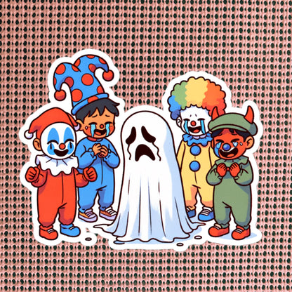 Sticker Cute Sad Ghost Getting Bullied Creepy Cute Halloween Waterproof Vinyl Sticker