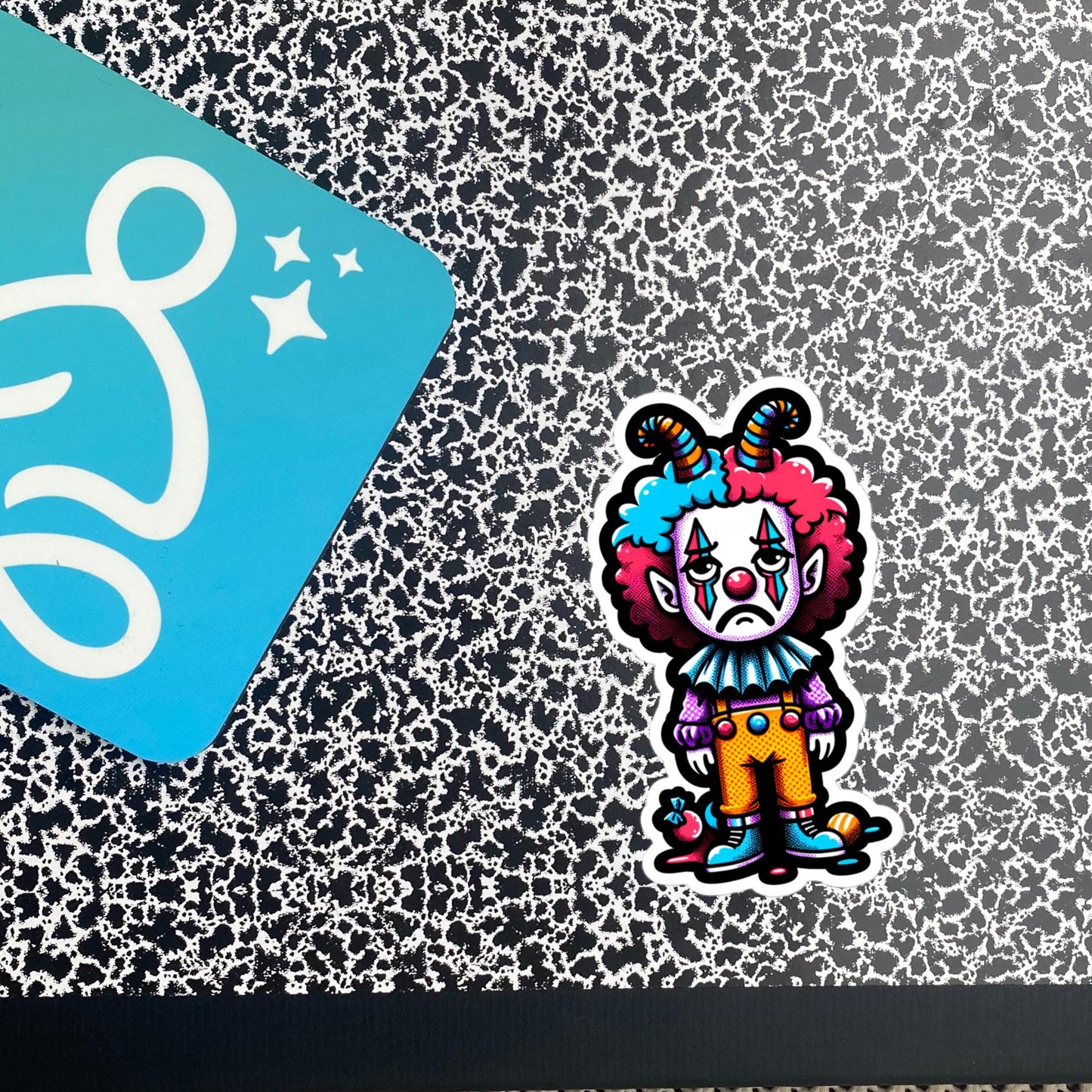 Weird Sad Clown Sticker Halloween Clowncore Weirdcore Waterproof Vinyl Sticker