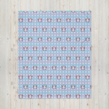Creepy Cute Weirdcore Axolotl Pattern Pastel Goth Grunge Throw Blanket for Couch, Bed, Snuggling, Cozy Gift