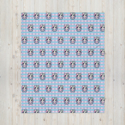 Creepy Cute Weirdcore Grunge Unicorn Pattern Pastel Goth Grunge Throw Blanket for Couch, Bed, Snuggling, Cozy Gift