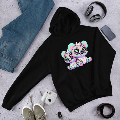 Weirdcore Creepy Cute Hyena Twins Pastel Goth Grunge Unisex Hoodie