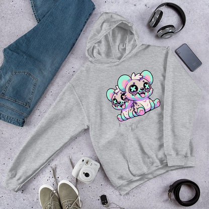 Weirdcore Creepy Cute Hyena Twins Pastel Goth Grunge Unisex Hoodie