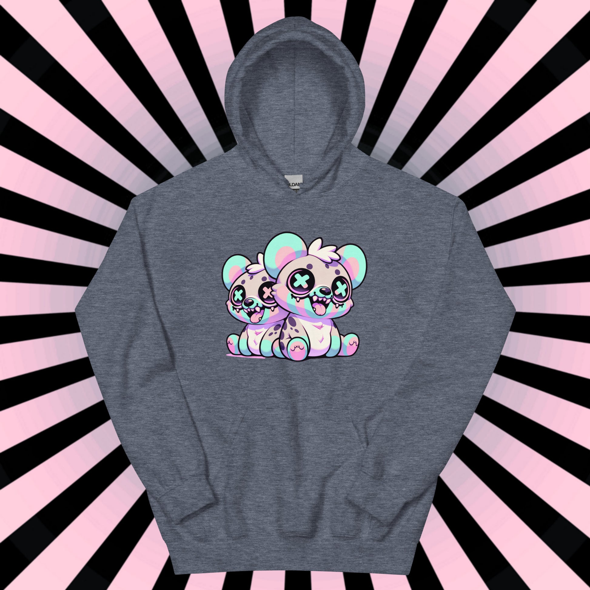 Weirdcore Creepy Cute Hyena Twins Pastel Goth Grunge Unisex Hoodie