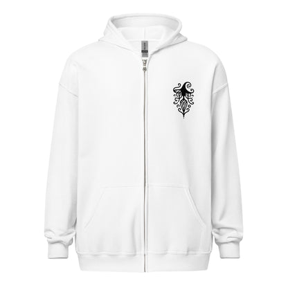 Goth Grunge Witch Playing with Bats Zip Up Hoodie Tribal Witch Front Design Hooded Jacket