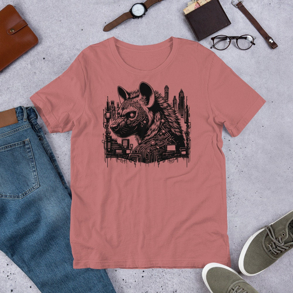 Creepy Weirdcore Dystopian Hyena T-Shirt Grunge Futuristic Spotted Hyena Tee Shirt