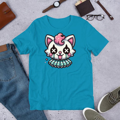 Creepy Cute Kitten Clown T-Shirt Weirdcore Clowncore Cat Pastel Goth Grunge Tee Shirt