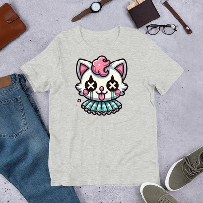 Creepy Cute Kitten Clown T-Shirt Weirdcore Clowncore Cat Pastel Goth Grunge Tee Shirt