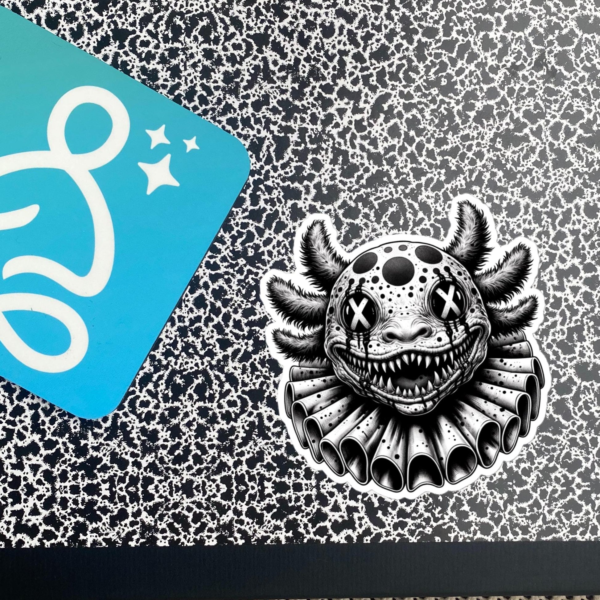 Macabre Horror Gothic Axolotl Clown Vinyl Sticker Gore Clowncore Gothic Evil Clown Weirdcore Waterproof Sticker