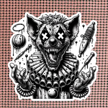 Dark Macabre Horror Gothic Hyena Clown Vinyl Sticker Gore Clowncore Gothic Evil Clown Weirdcore Waterproof Sticker
