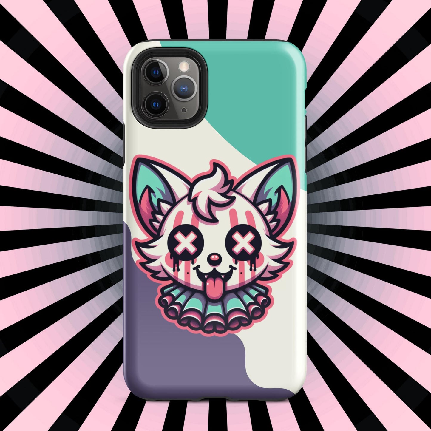 Creepy Cute Weirdcore Desert Fox Clown Clowncore Grunge Pastel Goth Tough Case for iPhone®