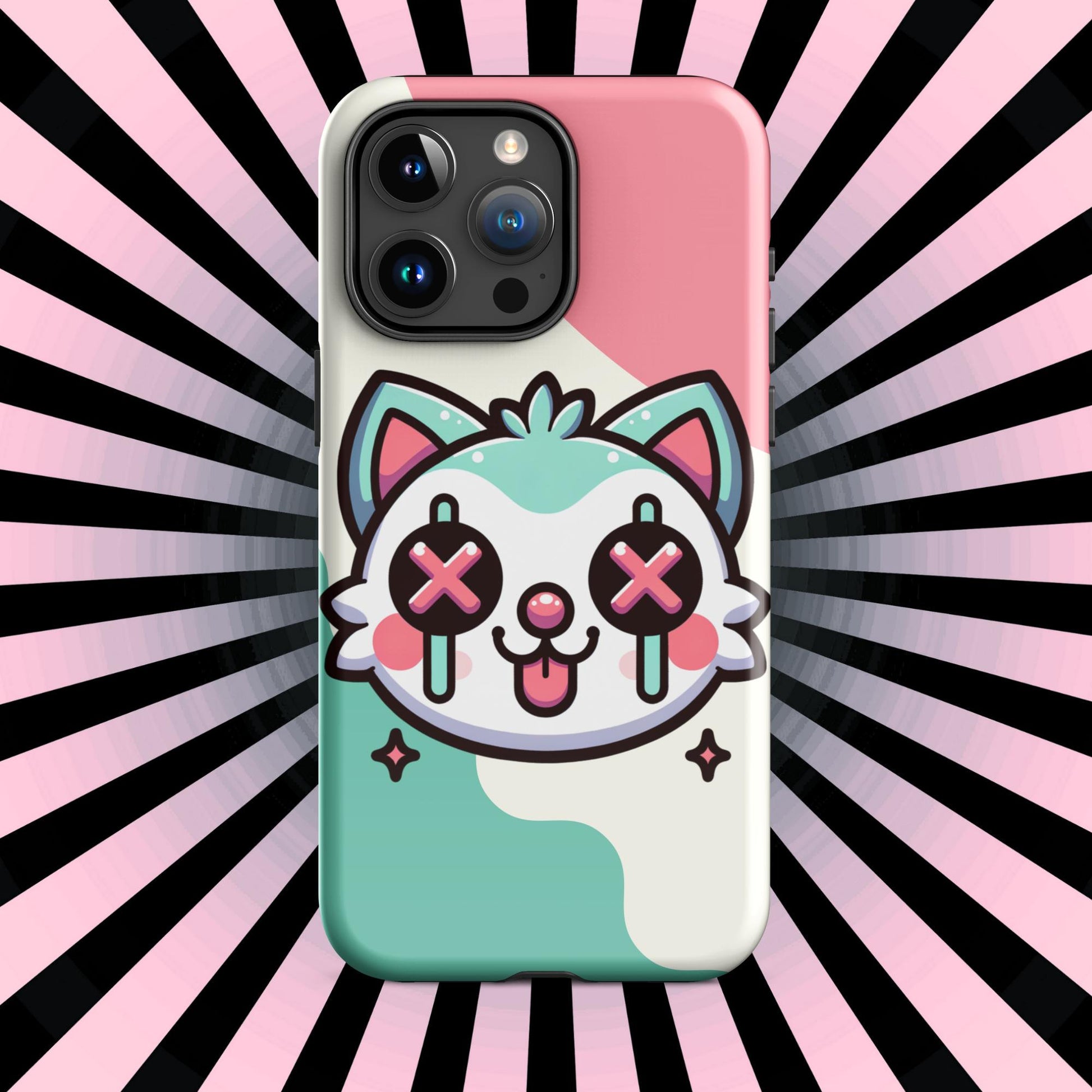 Creepy Cute Weirdcore Cat Clowncore Grunge Pastel Goth Tough Case for iPhone® Glossy or Matte