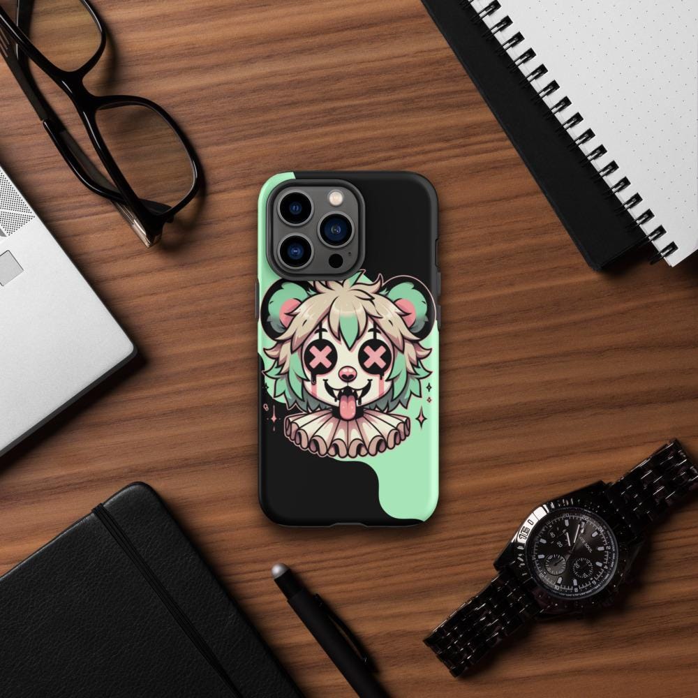 Cute Weirdcore Gore Hyena Clown Clowncore Grunge Pastel Goth Tough Case for iPhone® Glossy or Matte