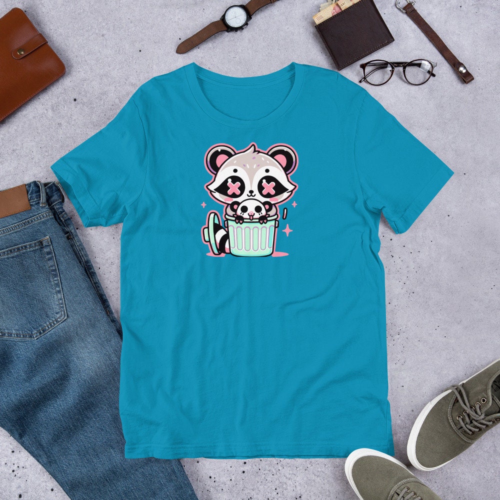 Weirdcore Pastel Goth Grunge Gore Creepy Cute Trashy Raccoon & Opossum T-Shirt