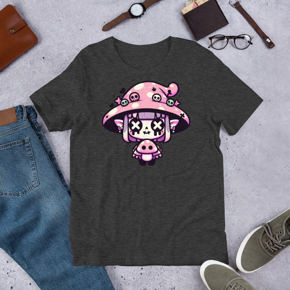Weirdcore Pastel Goth Grunge Gore Creepy Cute Mushroom Gothic Girl T-Shirt