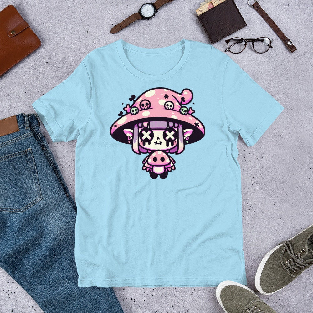 Weirdcore Pastel Goth Grunge Gore Creepy Cute Mushroom Gothic Girl T-Shirt