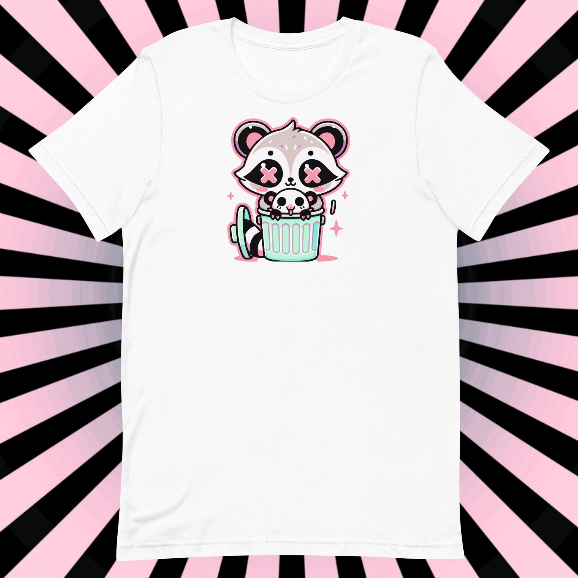 Weirdcore Pastel Goth Grunge Gore Creepy Cute Trashy Raccoon & Opossum T-Shirt