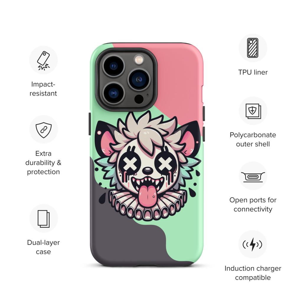 Creepy Cute Weirdcore Gore Hyena Clown Clowncore Grunge Pastel Goth Tough Case for iPhone® Glossy or Matte