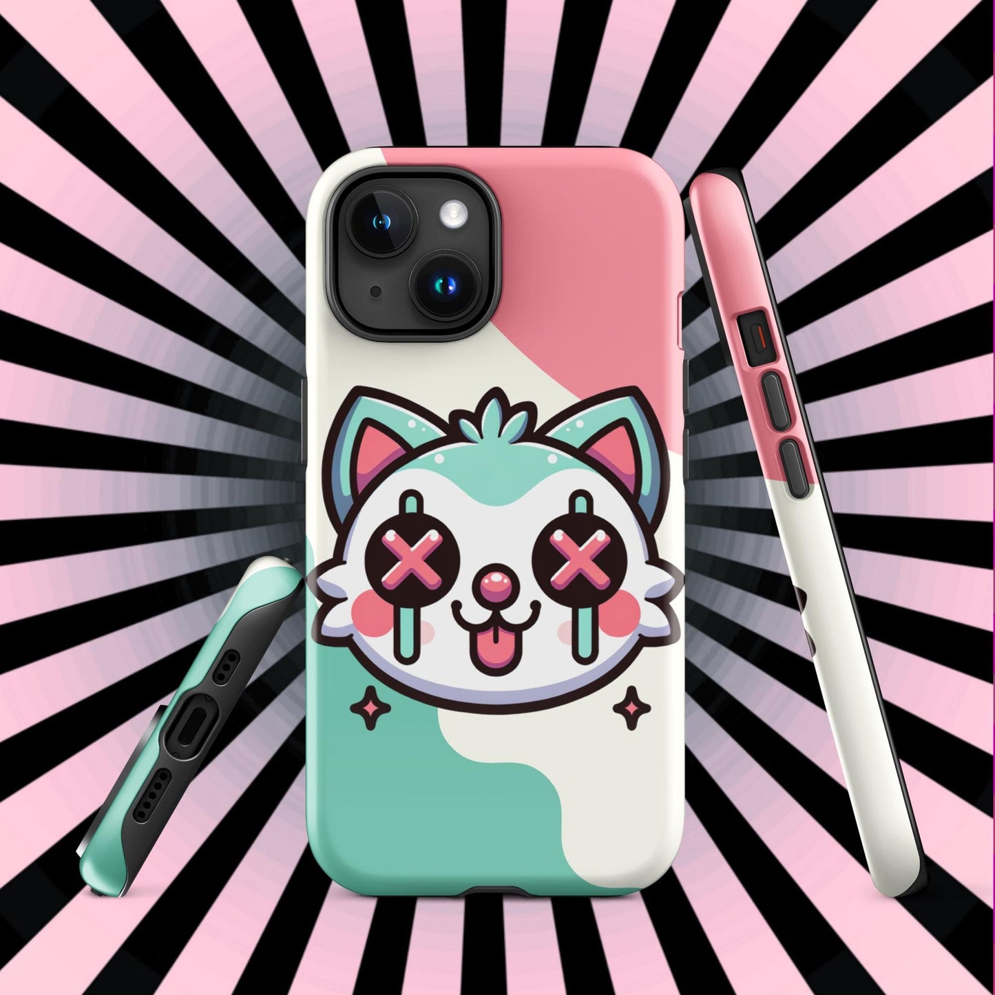 Creepy Cute Weirdcore Cat Clowncore Grunge Pastel Goth Tough Case for iPhone® Glossy or Matte