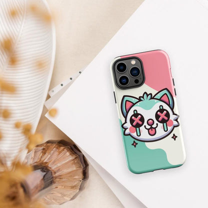 Creepy Cute Weirdcore Cat Clowncore Grunge Pastel Goth Tough Case for iPhone® Glossy or Matte