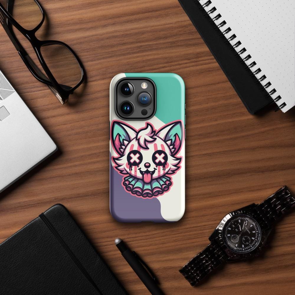 Creepy Cute Weirdcore Desert Fox Clown Clowncore Grunge Pastel Goth Tough Case for iPhone®
