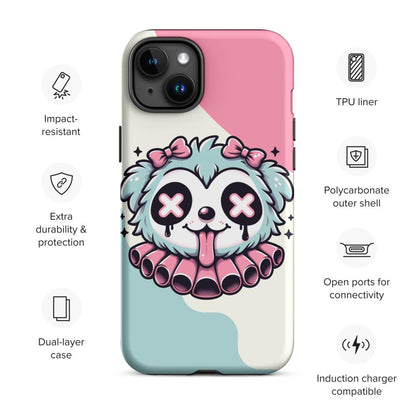 Creepy Cute Gore Clowncore Puppy Dog Grunge 11-15 Tough iPhone Case