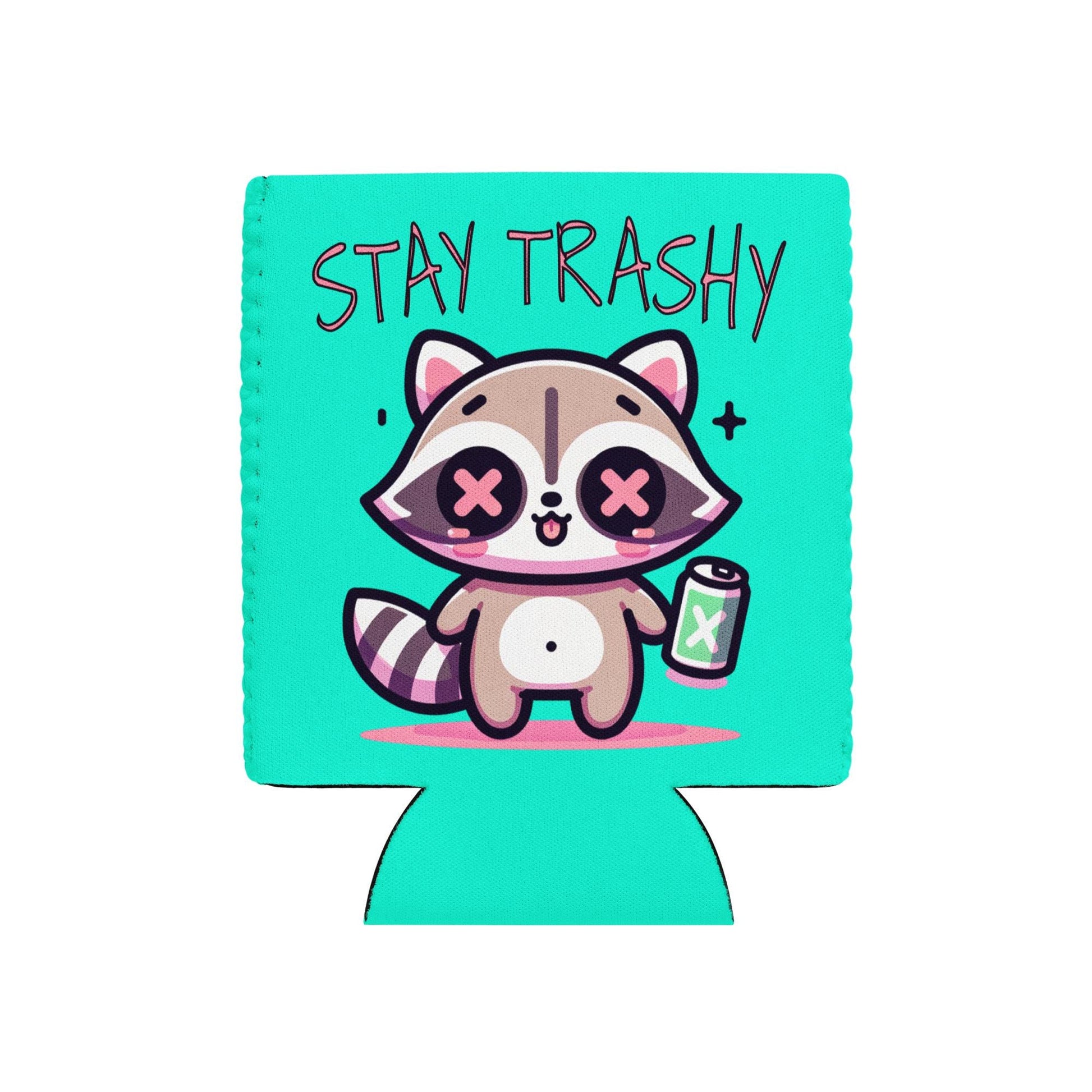 Pastel Goth Weirdcore Stay Trashy Beer Coozie Grunge Raccoon Can Cooler Koozie