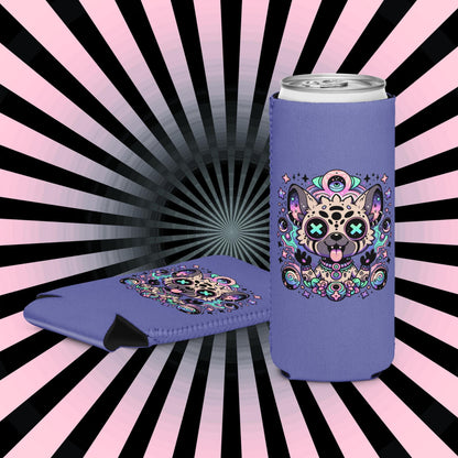 Trippy Psychedelic Gore Weirdcore Hyena Beer Holder Grunge Goth Spotted Hyena Weird Coozie