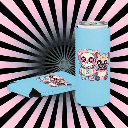 Spooky Creepy Cute Hyena Clown Pals Beer Holder Clowncore Weirdcore Friends Beverage Coozie