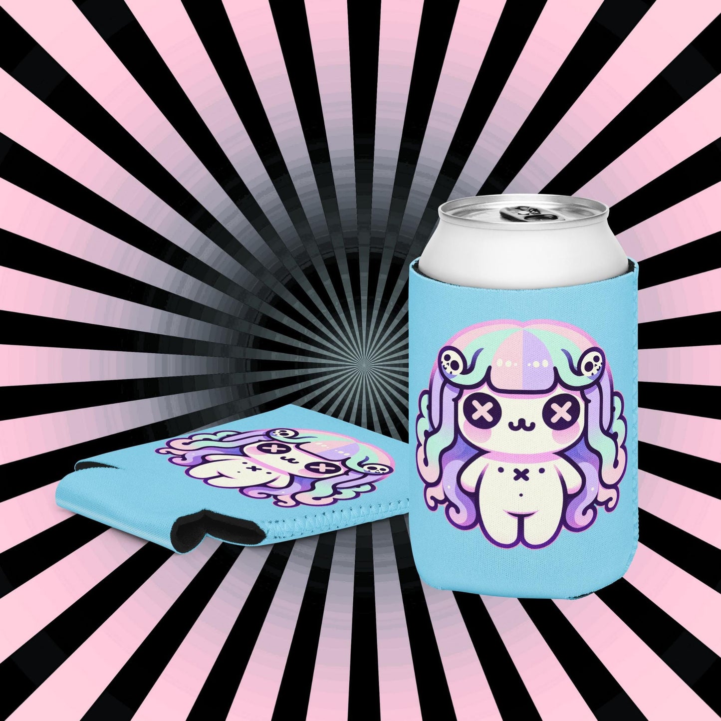 Creepy Cute Medusa Pastel Goth Coozie Weirdcore Gorgon Beverage Holder