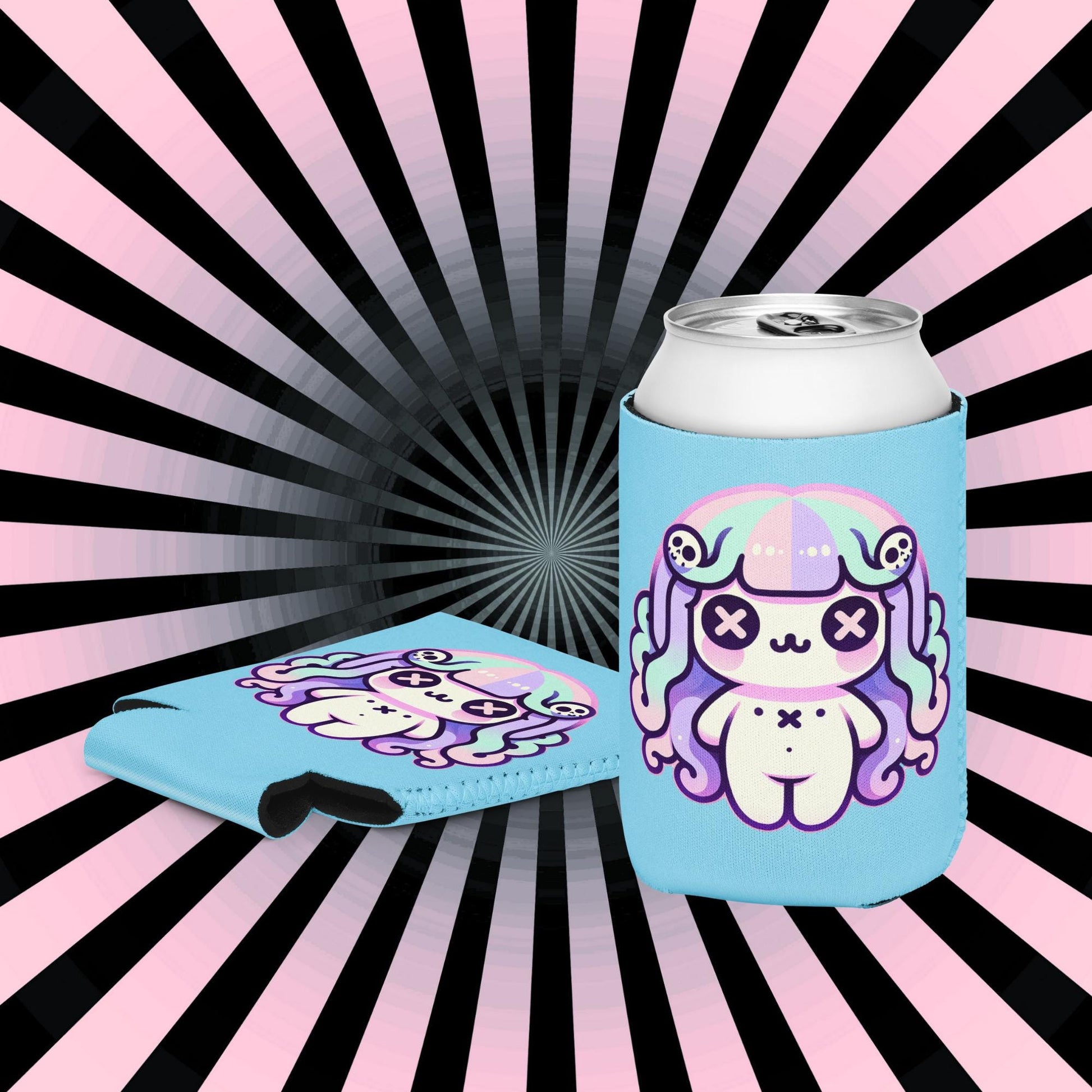 Creepy Cute Medusa Pastel Goth Coozie Weirdcore Gorgon Beverage Holder
