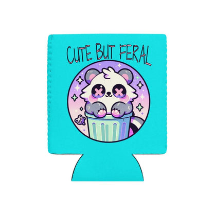 Pastel Goth Weirdcore Cute But Feral Beer Cozie Grunge Raccoon Can Cooler Koozie