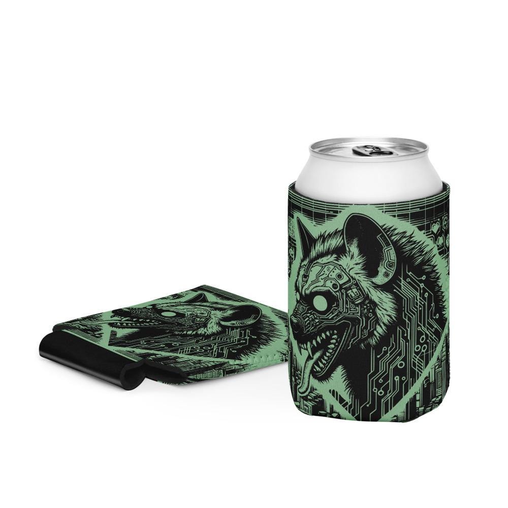 Cyber Hyena Trippy Wired Tech Vision Beer Holder Weirdcore Hyena Cozie
