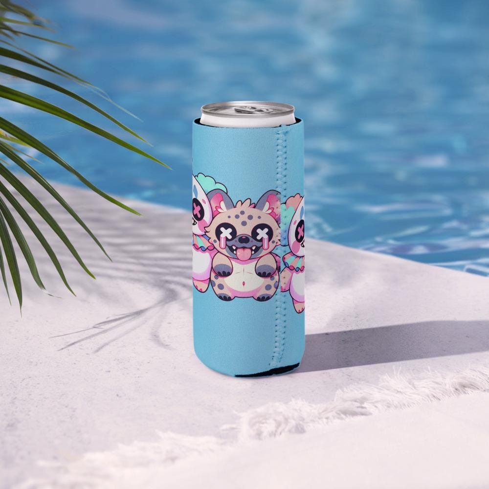 Creepy Cute Clowncore Clown & Hyena Cozie Weirdcore Pastel Grunge Hyena Clown Beverage Holder