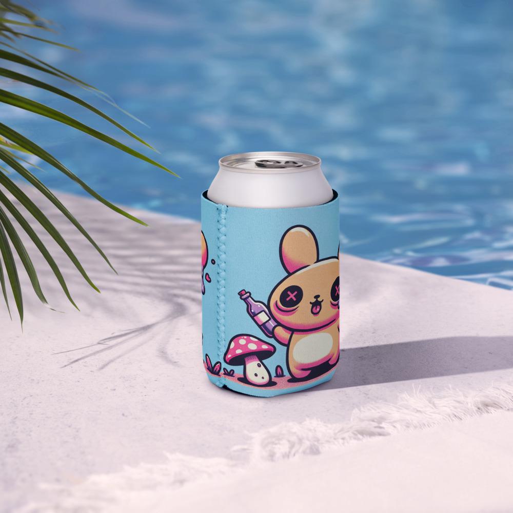 Trippy Gore Weirdcore Bunny Cozie Pastel Goth Rabbit Mushroom Beverage Holder