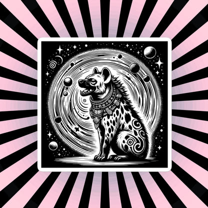 Weirdcore Cosmic Shaman Hyena Waterproof Vinyl Sticker