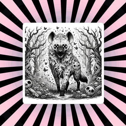 Dark Forest Spooky Creepy Weirdcore Hyena Waterproof Vinyl Sticker