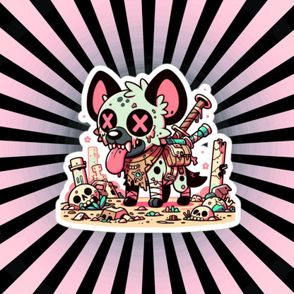 Weirdcore Gore Zombie Hyena Grunge Waterproof Vinyl Sticker