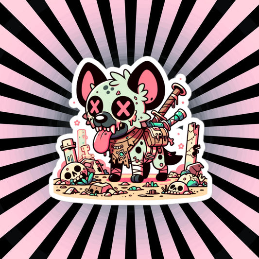 Weirdcore Gore Zombie Hyena Grunge Waterproof Vinyl Sticker