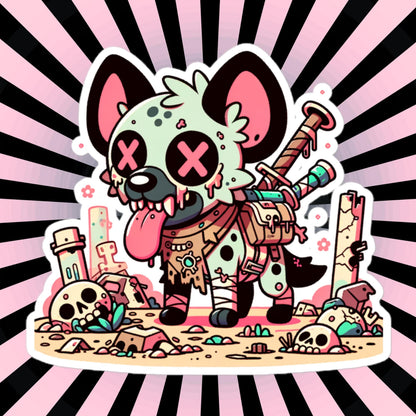 Weirdcore Gore Zombie Hyena Grunge Waterproof Vinyl Sticker
