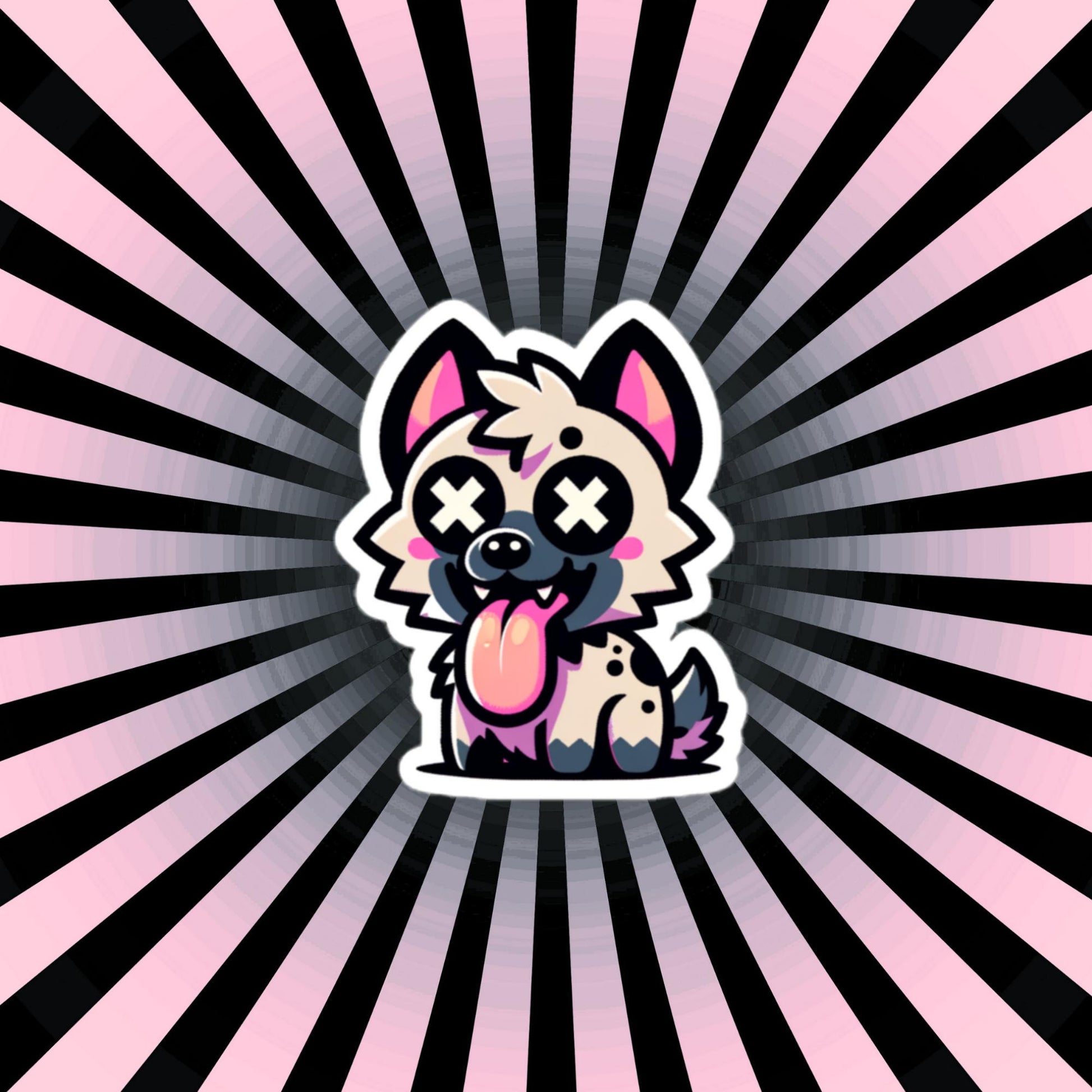 Creepy Cute Weirdcore Kawaii Hyena Waterproof Grunge Vinyl Sticker
