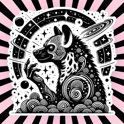 Galactic Cosmic Wisdom Grunge Gothic Hyena Waterproof Vinyl Sticker
