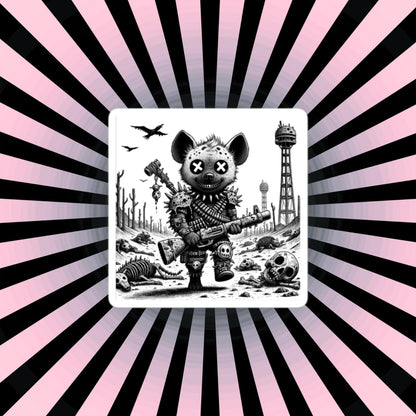Creepy Cute Apocalypse Dystopian Hyena Waterproof Vinyl Sticker