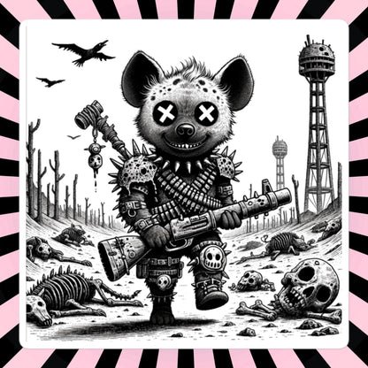 Creepy Cute Apocalypse Dystopian Hyena Waterproof Vinyl Sticker