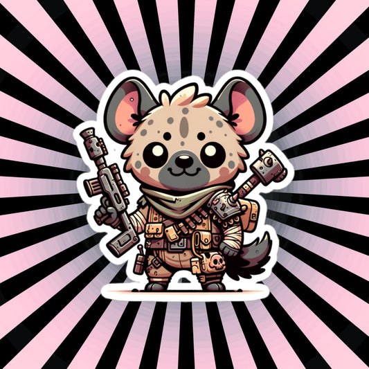 Dystopian Apocalyptic Creepy Cute Hyena Waterproof Grunge Vinyl Sticker