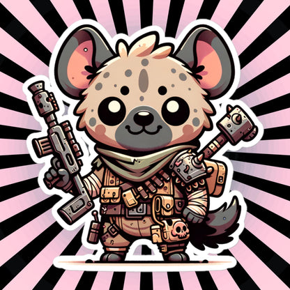 Dystopian Apocalyptic Creepy Cute Hyena Waterproof Grunge Vinyl Sticker