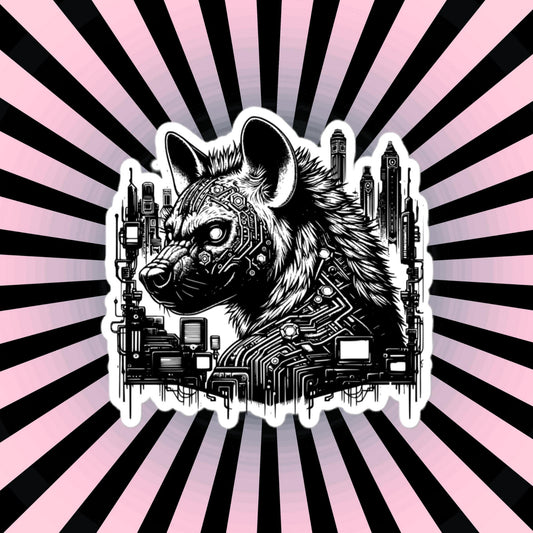 Industrial Cityscape Tech Weirdcore Hyena Grunge Waterproof Vinyl Sticker