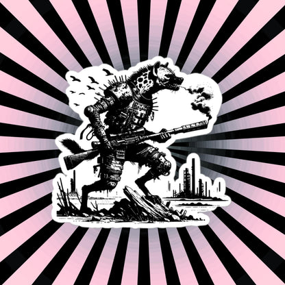Apocalyptic Gothic Dystopian Grunge Hyena Vinyl Sticker