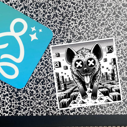 Weirdcore Trippy Video Game Pixel Hyena Waterproof Vinyl Sticker